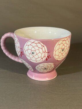 Dutch Wax Coastline Imports Floral Handpainted Ceramic Coffee Mug 16oz (1912)
